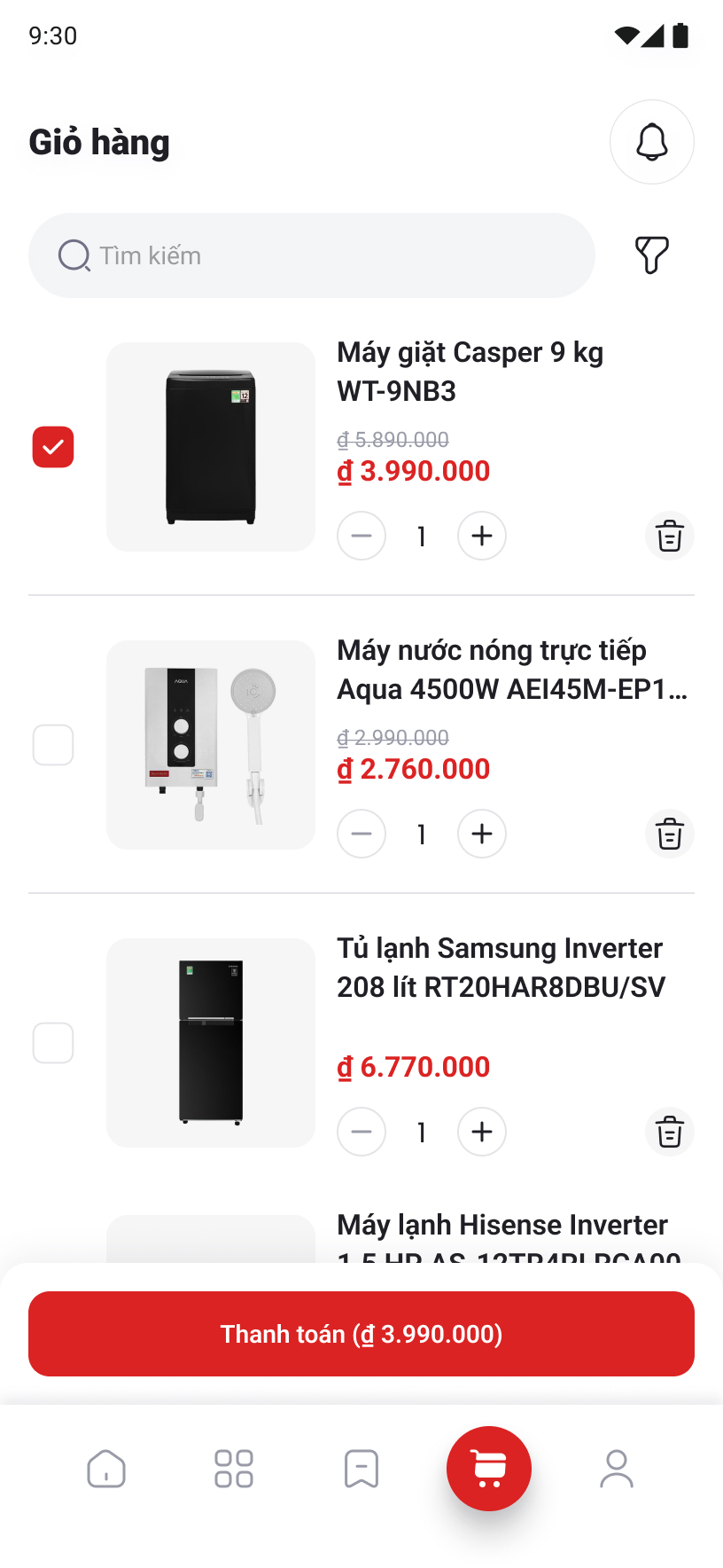 App siêu thị điện máy